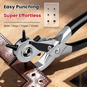 Rotary Belt Hole Puncher – 6-Size Leather Punch Tool