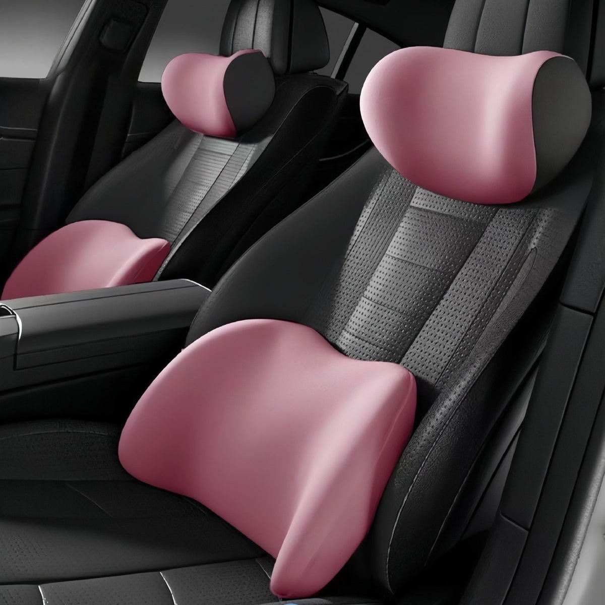 Car Lumbar Support Cushion — Seat Backrest and Head Support Pillow