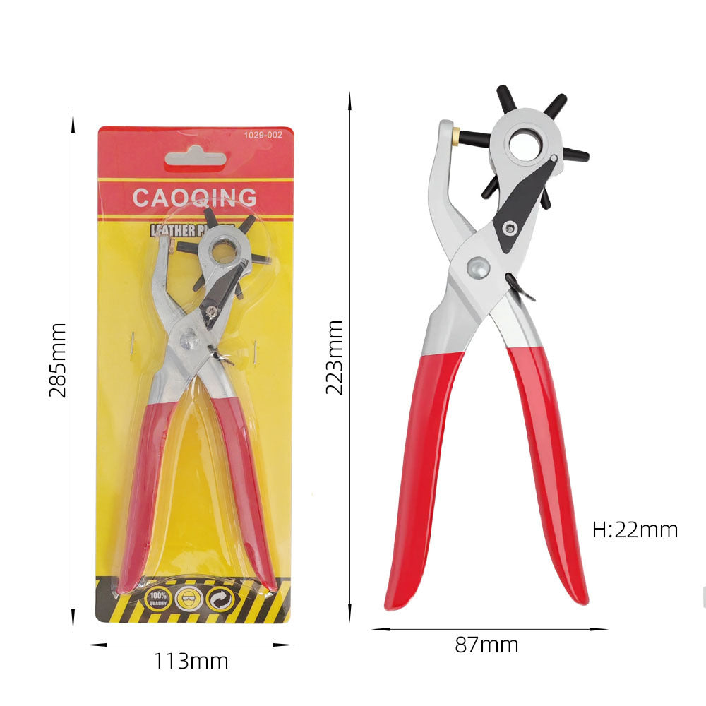 Rotary Belt Hole Puncher – 6-Size Leather Punch Tool