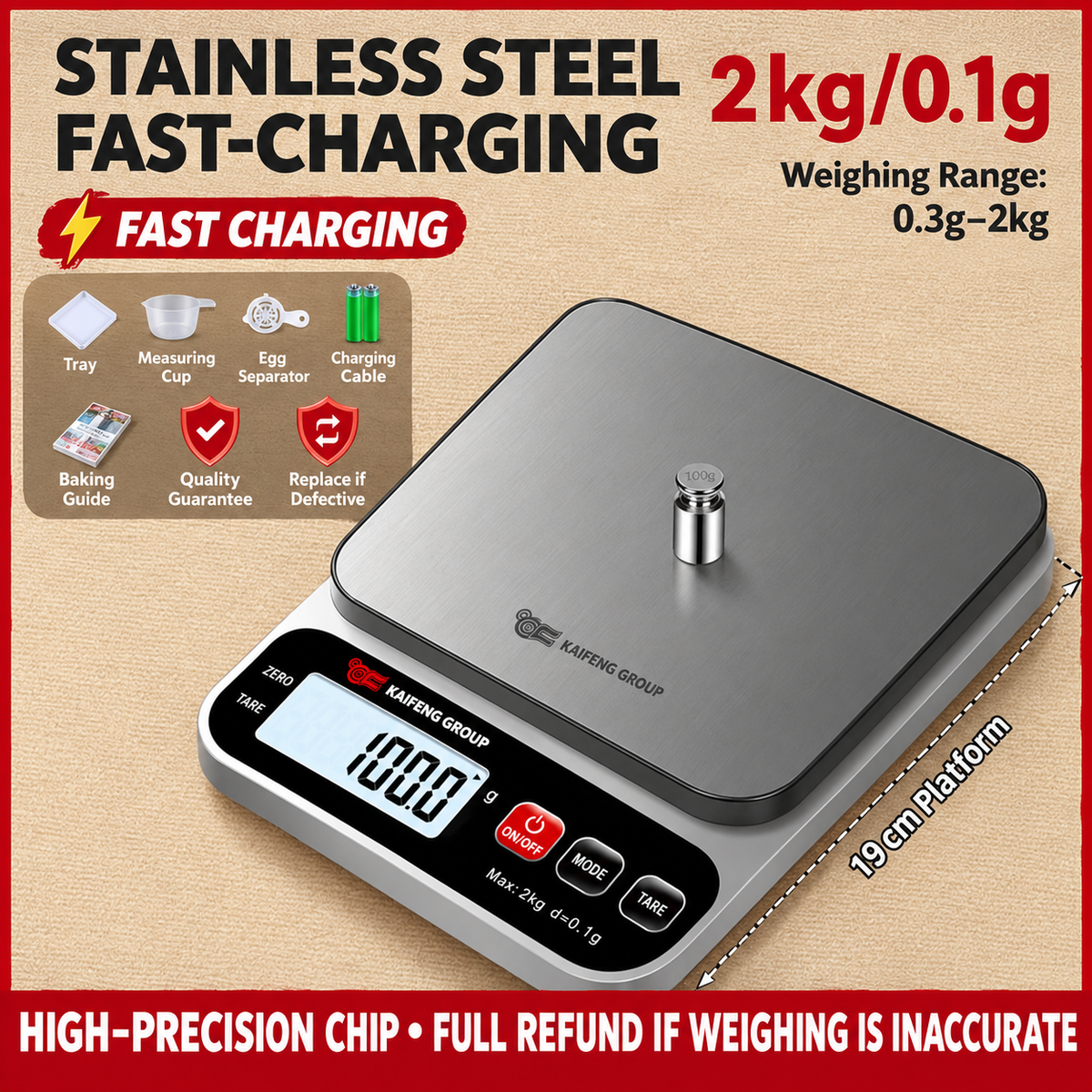 High-Precision Digital Kitchen Scale For Home Use