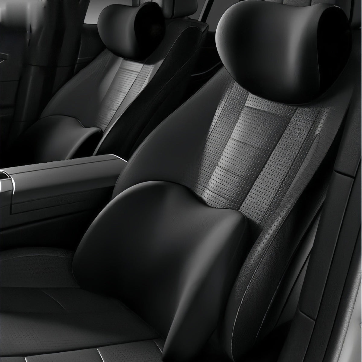Car Lumbar Support Cushion — Seat Backrest and Head Support Pillow