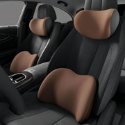 Car Lumbar Support Cushion — Seat Backrest and Head Support Pillow