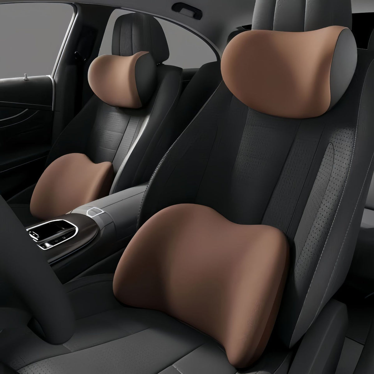 Car Lumbar Support Cushion — Seat Backrest and Head Support Pillow