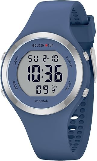 Waterproof Sport Women's Digital Chronograph Silicone Strap Watch