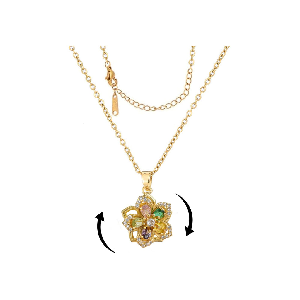 Women’s Gold Floral Stress-Relief Necklace