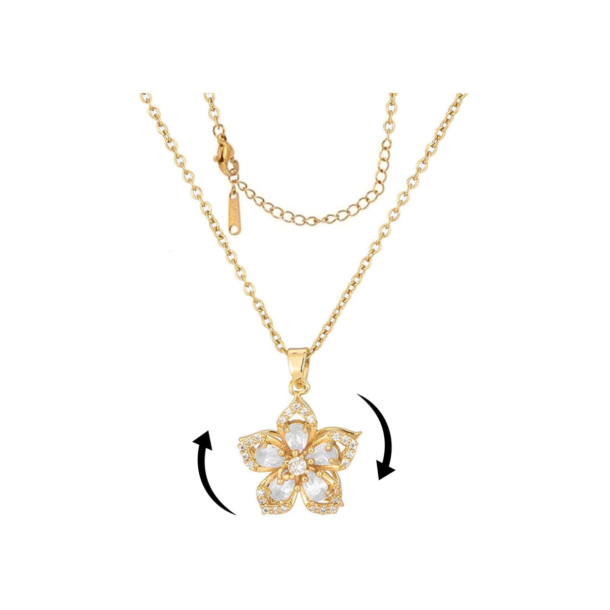 Women’s Gold Floral Stress-Relief Necklace