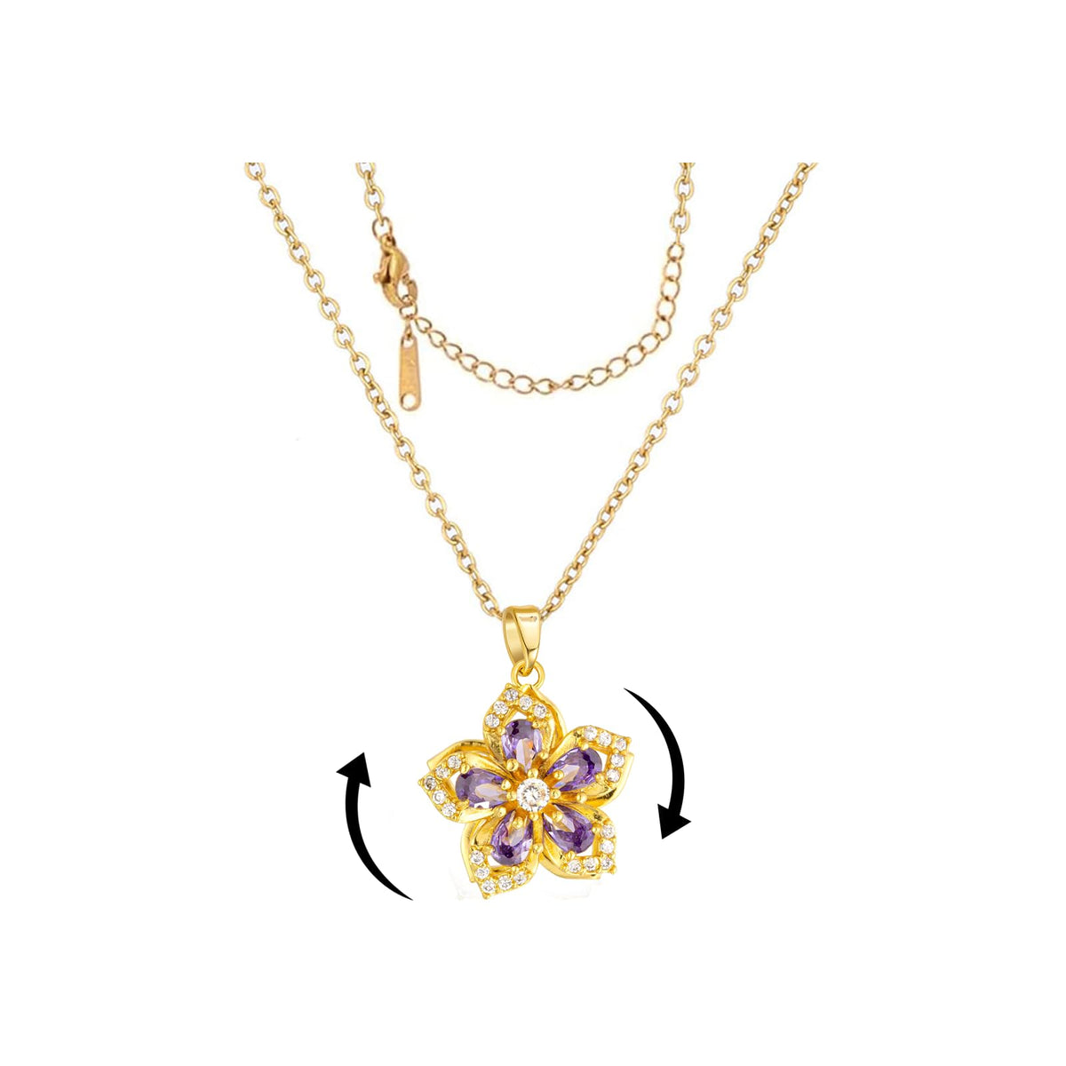 Women’s Gold Floral Stress-Relief Necklace