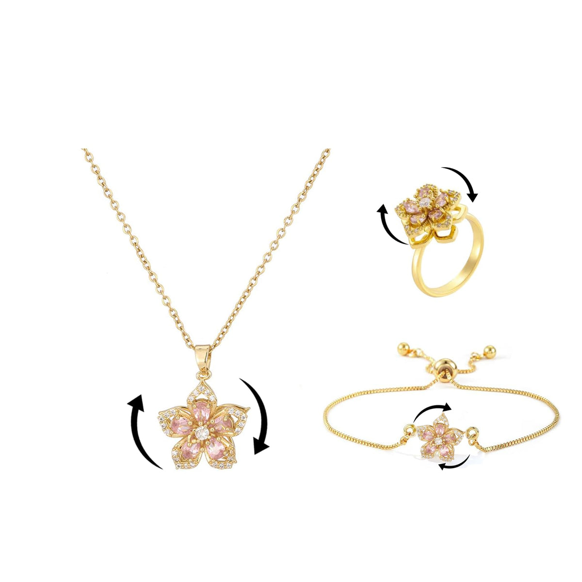 Women’s Gold Floral Stress-Relief Necklace