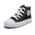 Toddler Boys Girls High‑Top Canvas Sneakers, Lace‑Up Side Zip Shoes