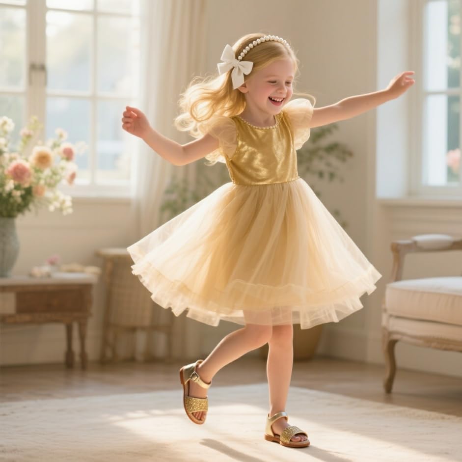 Toddler Little Flower Girl Sandals Princess Dress Shoes Wedding
