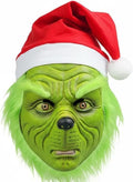 Christmas Mask, Green Monster Cosplay Santa Masks for Halloween Christmas, Costume Accessory for Santa (Green Mask)