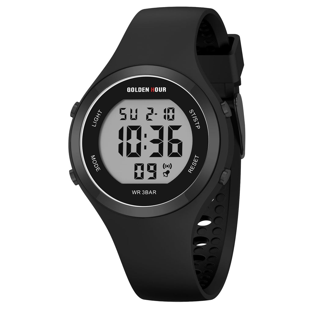 Waterproof Sport Women's Digital Chronograph Silicone Strap Watch