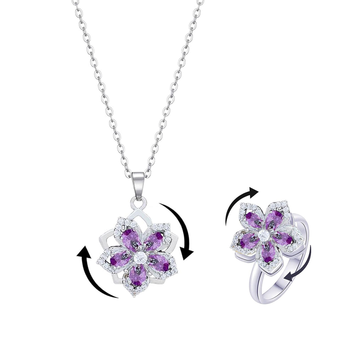 Women’s Gold Floral Stress-Relief Necklace