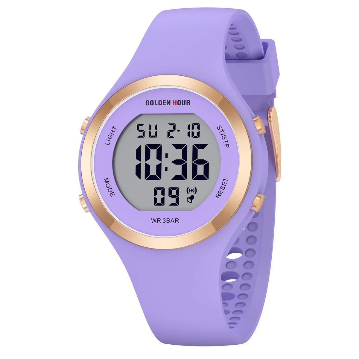 Waterproof Sport Women's Digital Chronograph Silicone Strap Watch