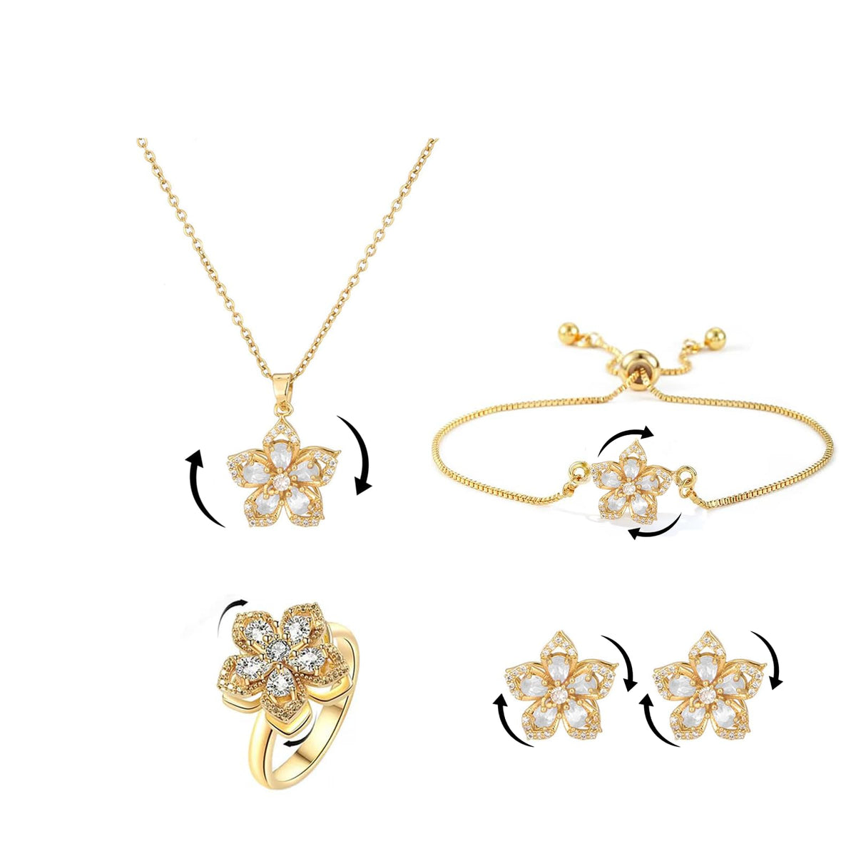 Women’s Gold Floral Stress-Relief Necklace