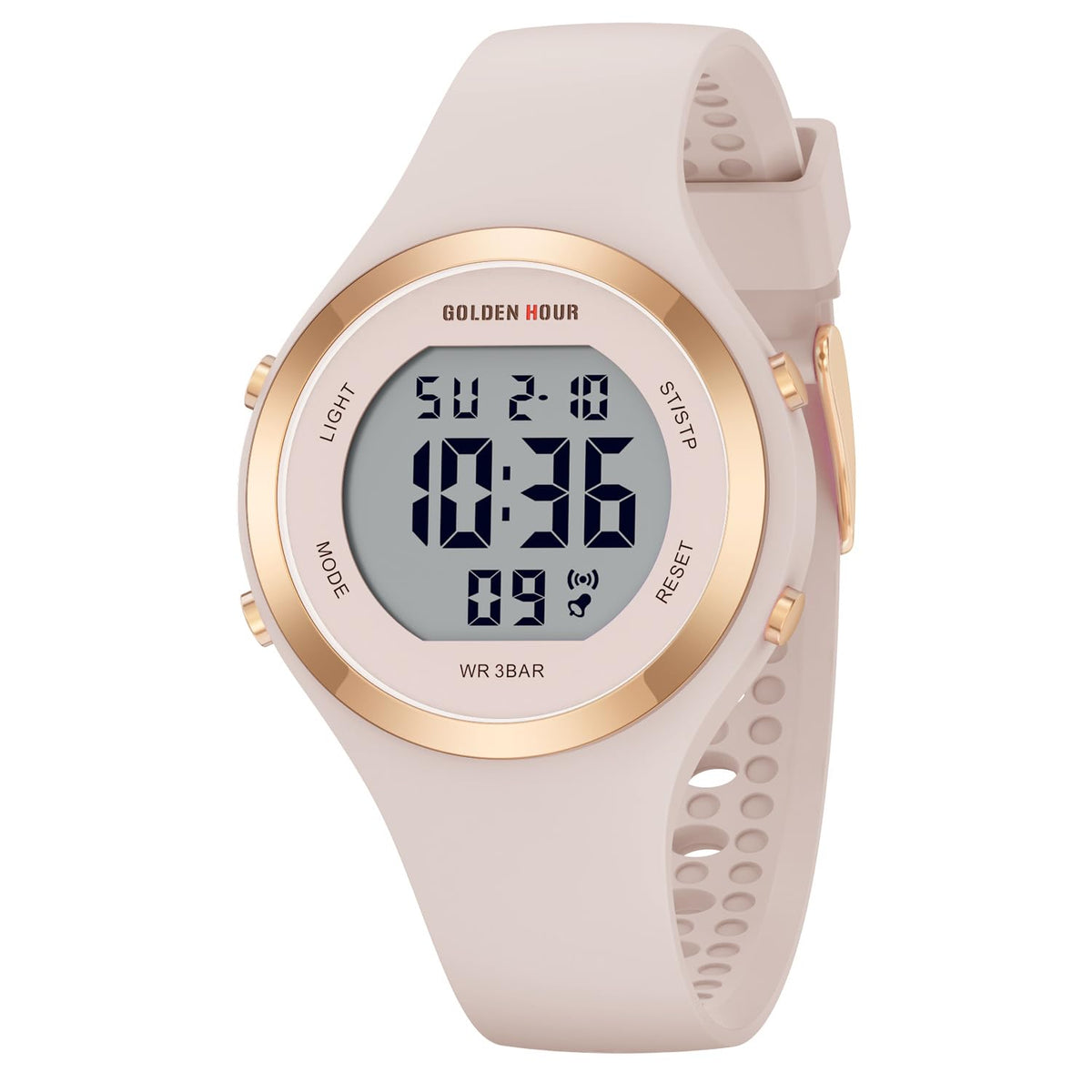 Waterproof Sport Women's Digital Chronograph Silicone Strap Watch