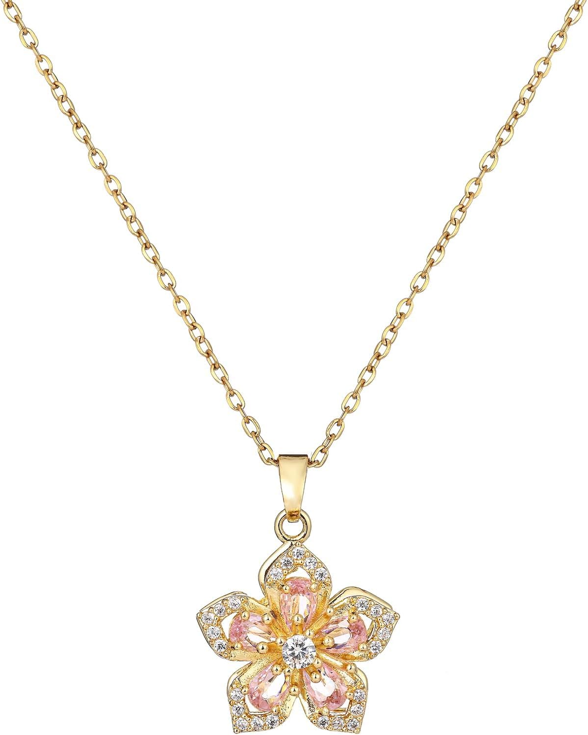 Women’s Gold Floral Stress-Relief Necklace