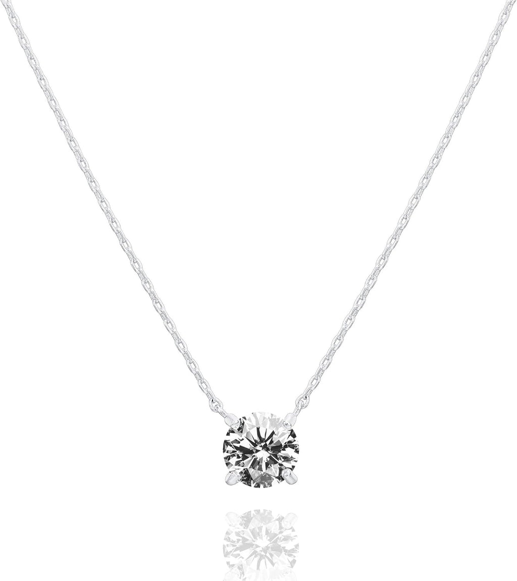 14K Gold Plated Crystal Solitaire