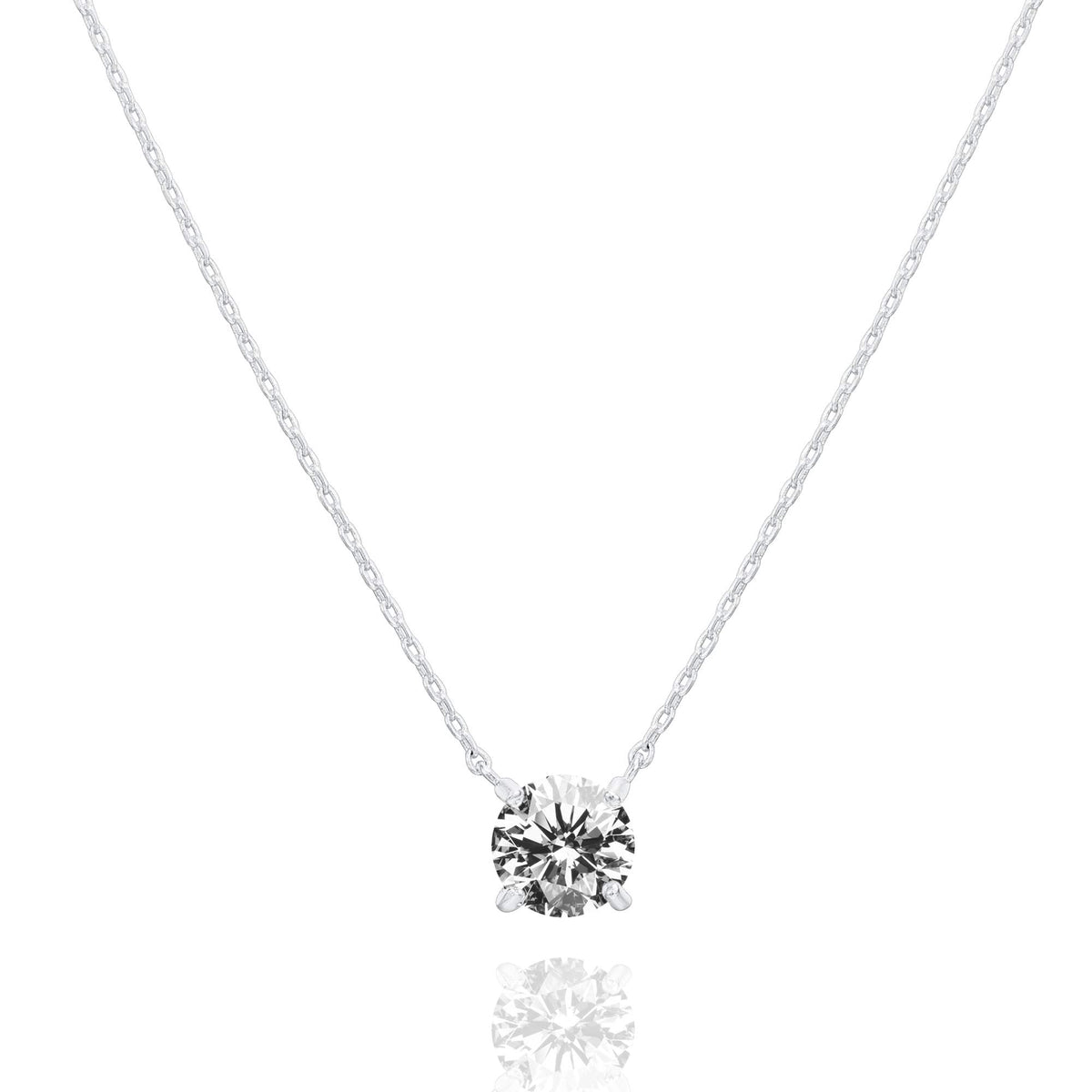 14K Gold Plated Crystal Solitaire