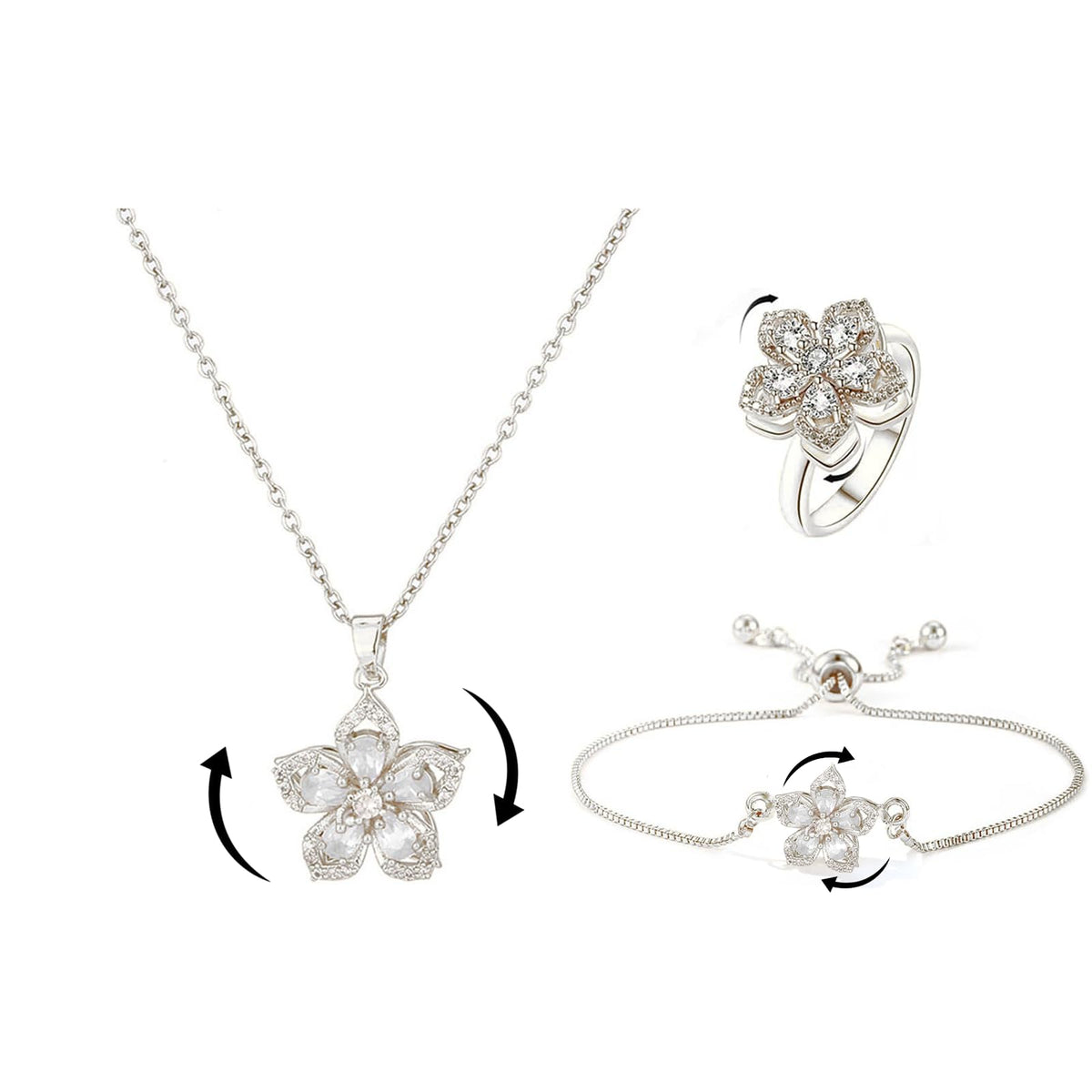 Women’s Gold Floral Stress-Relief Necklace