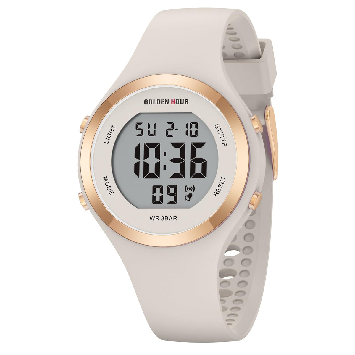 Waterproof Sport Women's Digital Chronograph Silicone Strap Watch