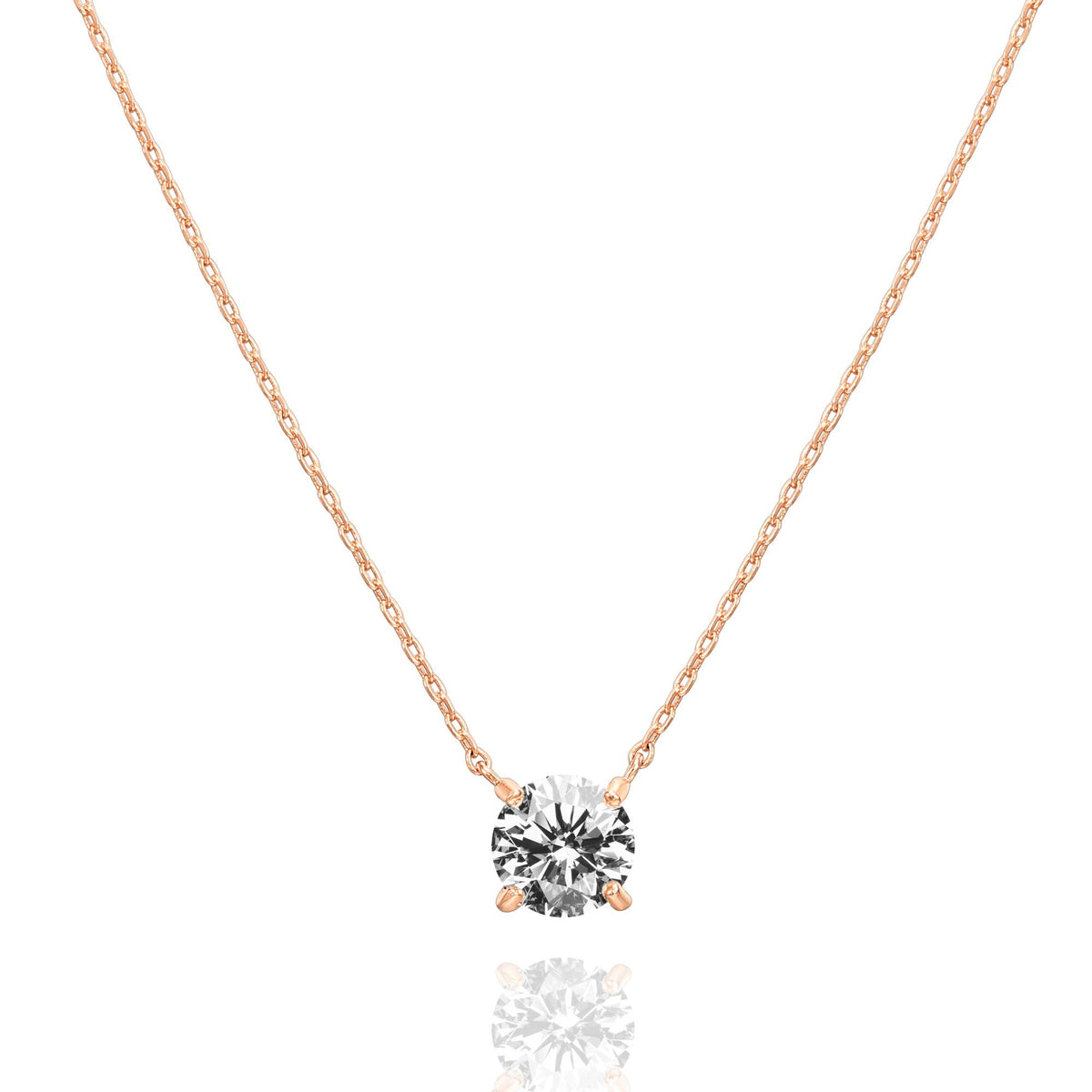 14K Gold Plated Crystal Solitaire