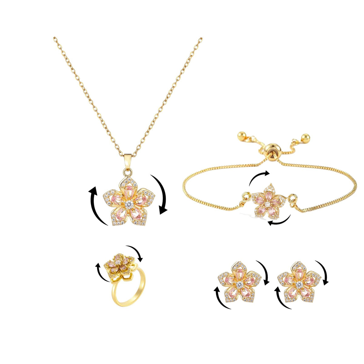 Women’s Gold Floral Stress-Relief Necklace