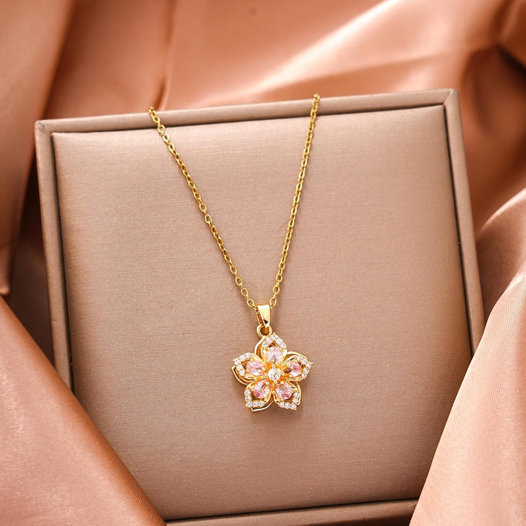 Women’s Gold Floral Stress-Relief Necklace