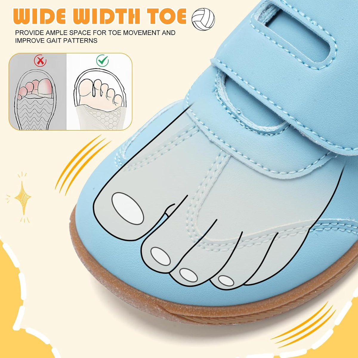 Toddler Wide Toe Shoes Kids Barefoot Shoes Boys Girls Sneakers