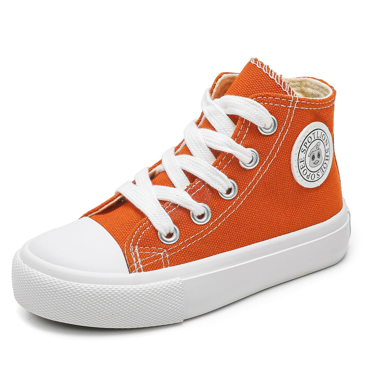 Toddler Boys Girls High‑Top Canvas Sneakers, Lace‑Up Side Zip Shoes