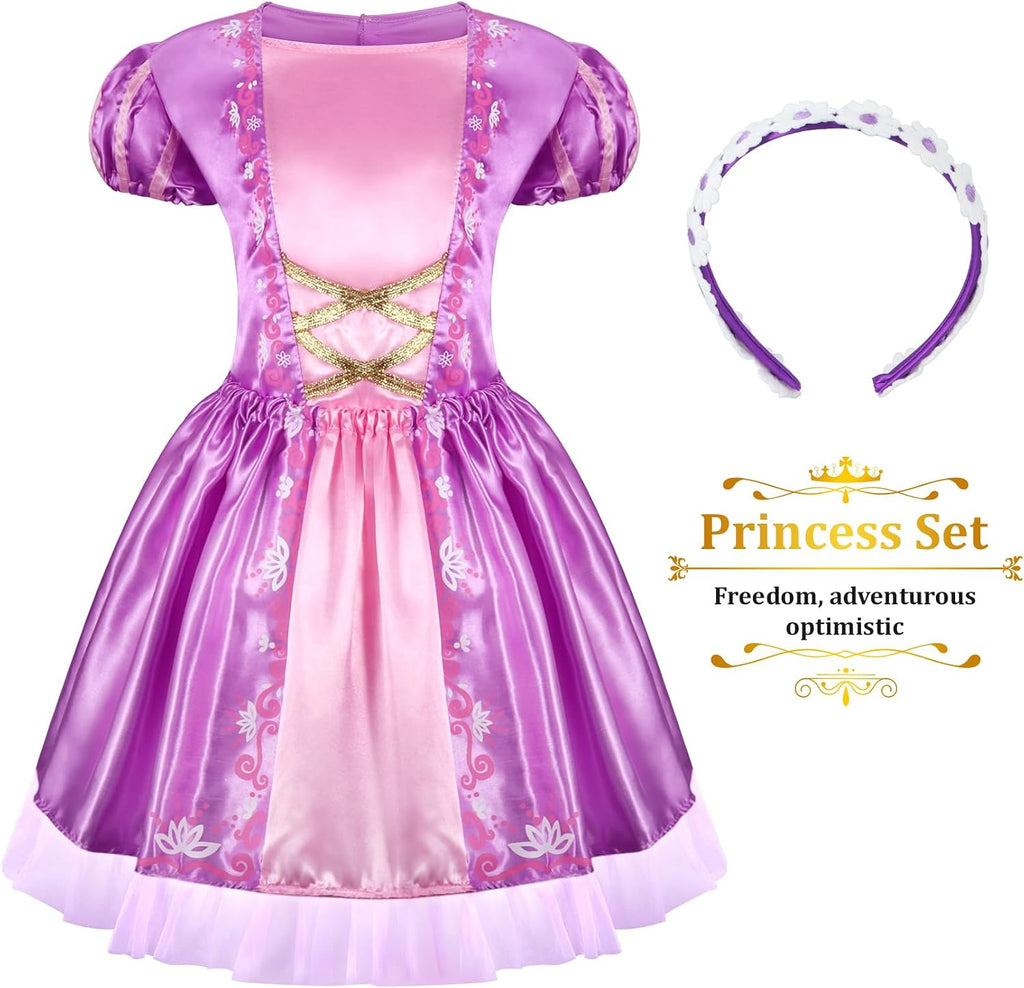 Princess Dress Up Clothes for Little Girl Role Play Costume Gift Set
