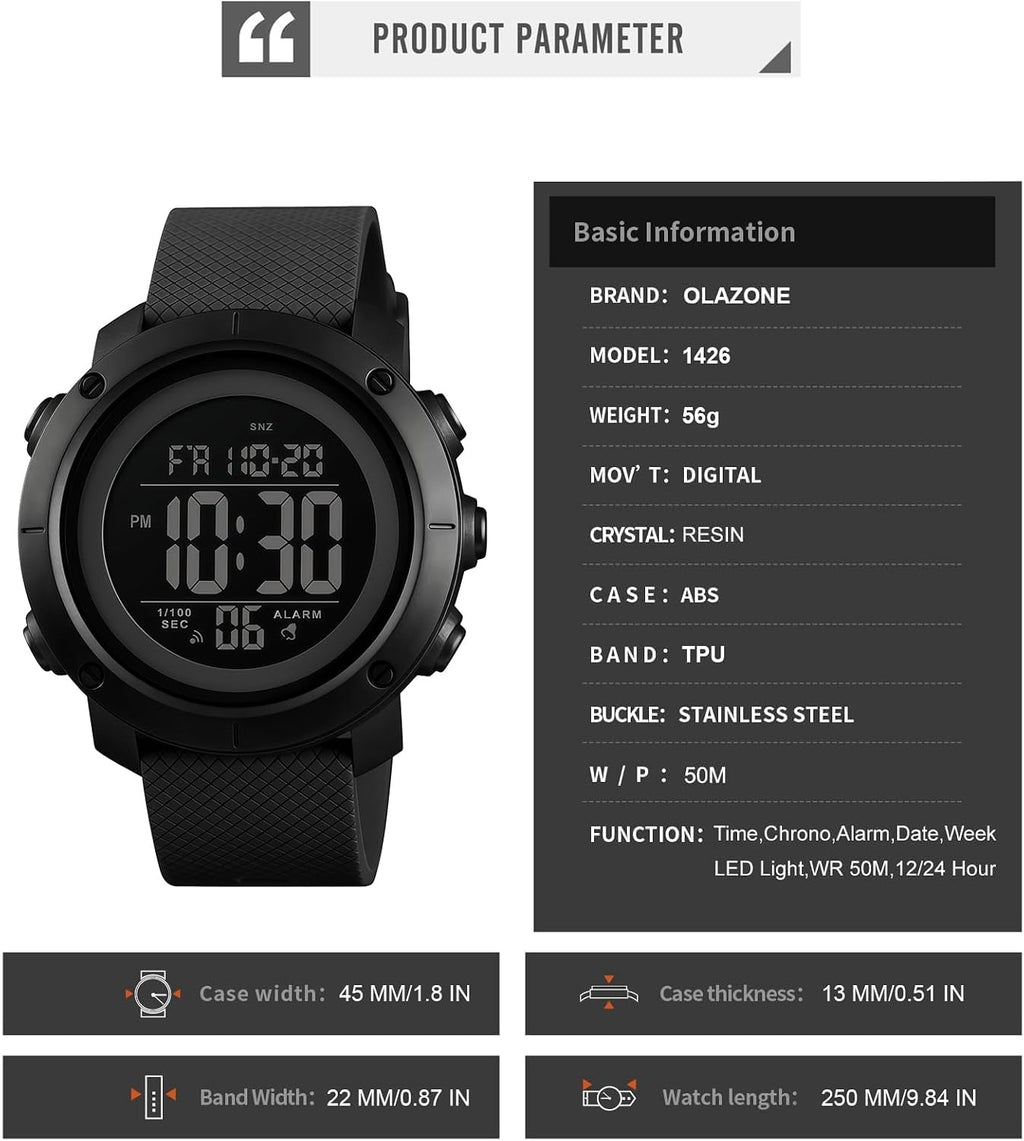 Men's Digital Sports Watch