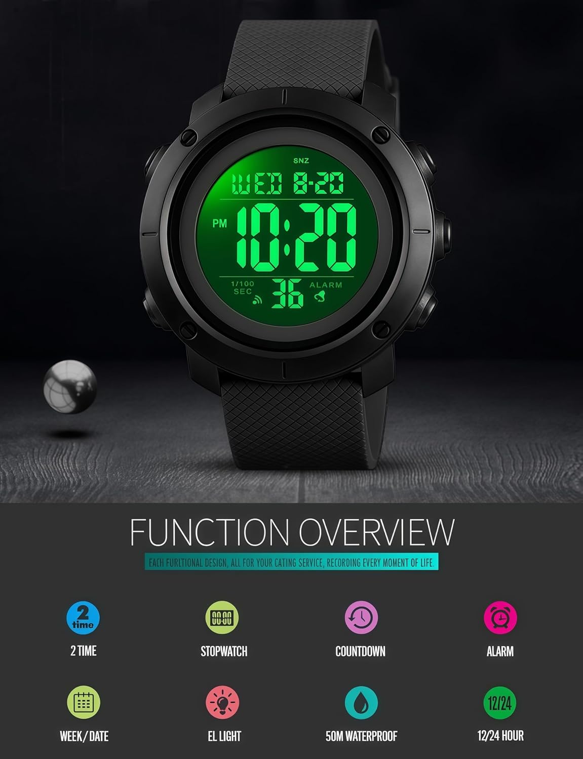 Men's Digital Sports Watch