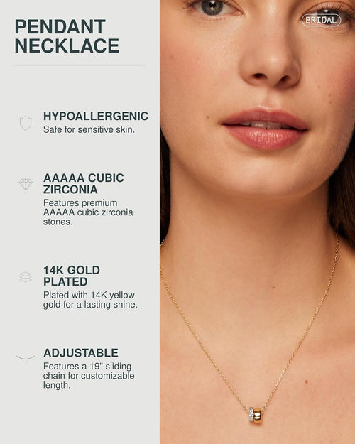 14K Gold Plated Pendant Necklace for Women