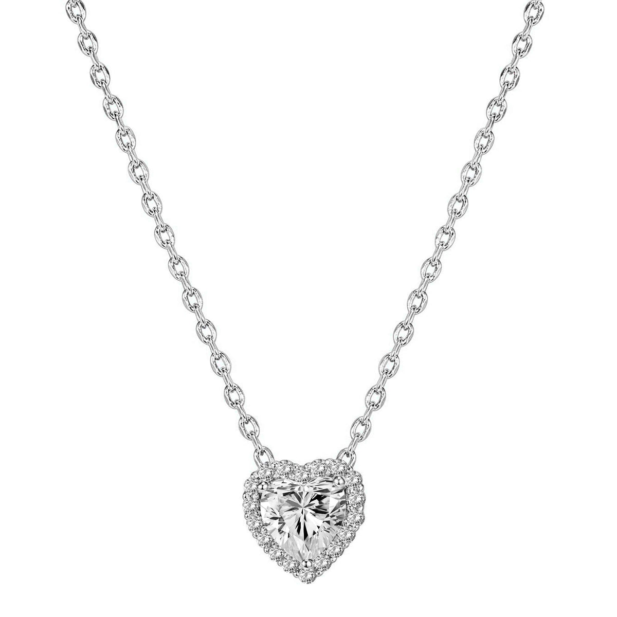 14K Gold Plated Post Faux Diamond Round Solitaire Pendant Halo