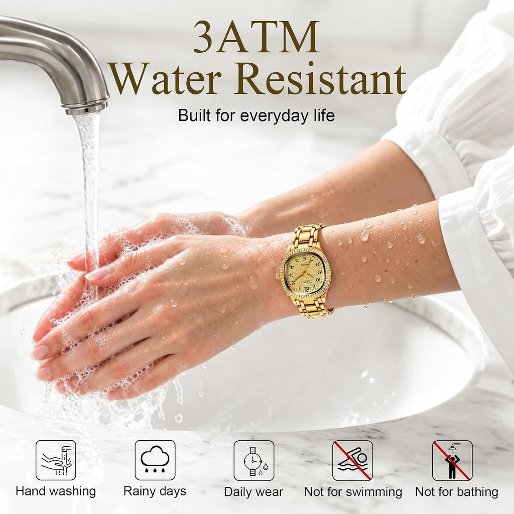 Gold Watch for Women, Dainty Quartz Analog Bracelet Watch