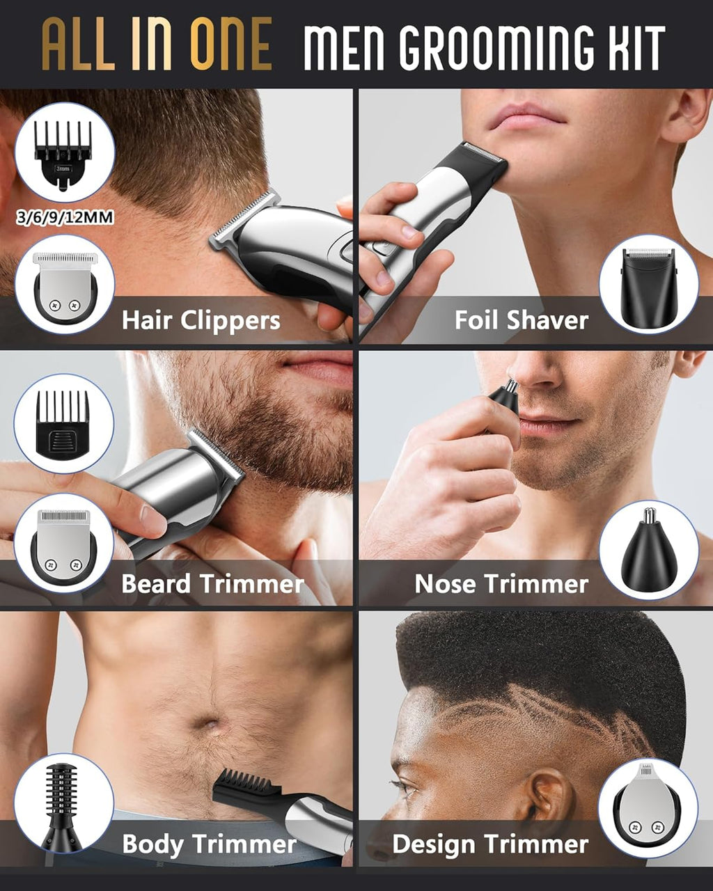 Men’s Waterproof Electric Beard Trimmer