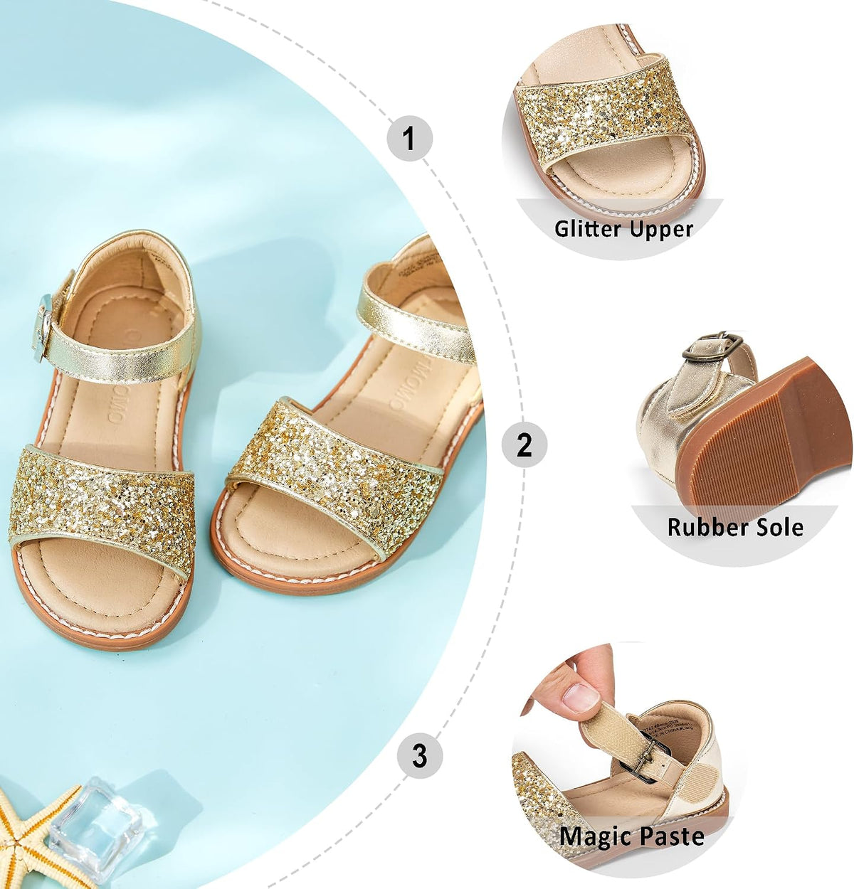 Toddler Little Flower Girl Sandals Princess Dress Shoes Wedding