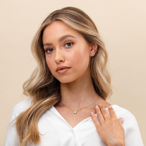 14K Gold Plated Crystal Solitaire