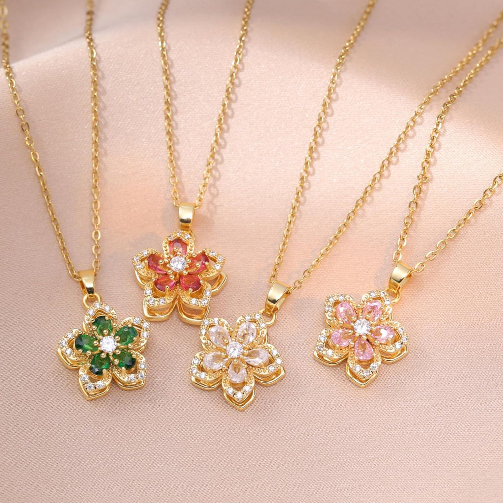Women’s Gold Floral Stress-Relief Necklace