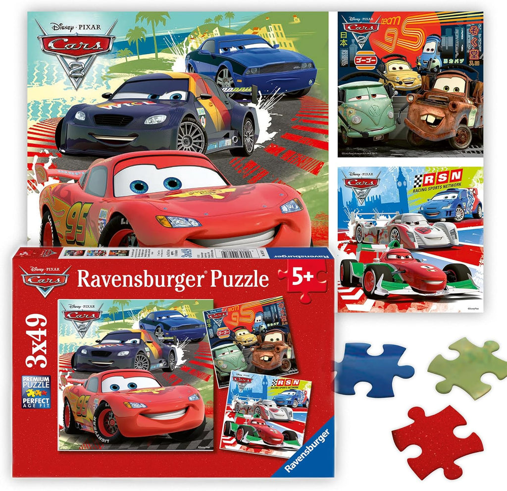 Global Racing Fun – 3-Pack Jigsaw Puzzle Set (49 Pieces Each)