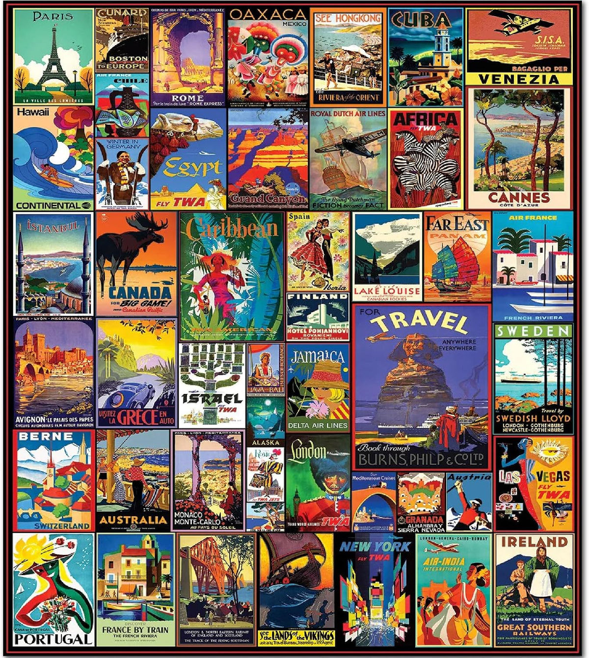 White Mountain Puzzles Travel The World - 500 Piece Jigsaw Puzzle