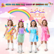 Princess Dress Up Clothes for Little Girl Role Play Costume Gift Set