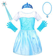 Princess Dress Up Clothes for Little Girl Role Play Costume Gift Set