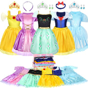 Princess Dress Up Clothes for Little Girl Role Play Costume Gift Set