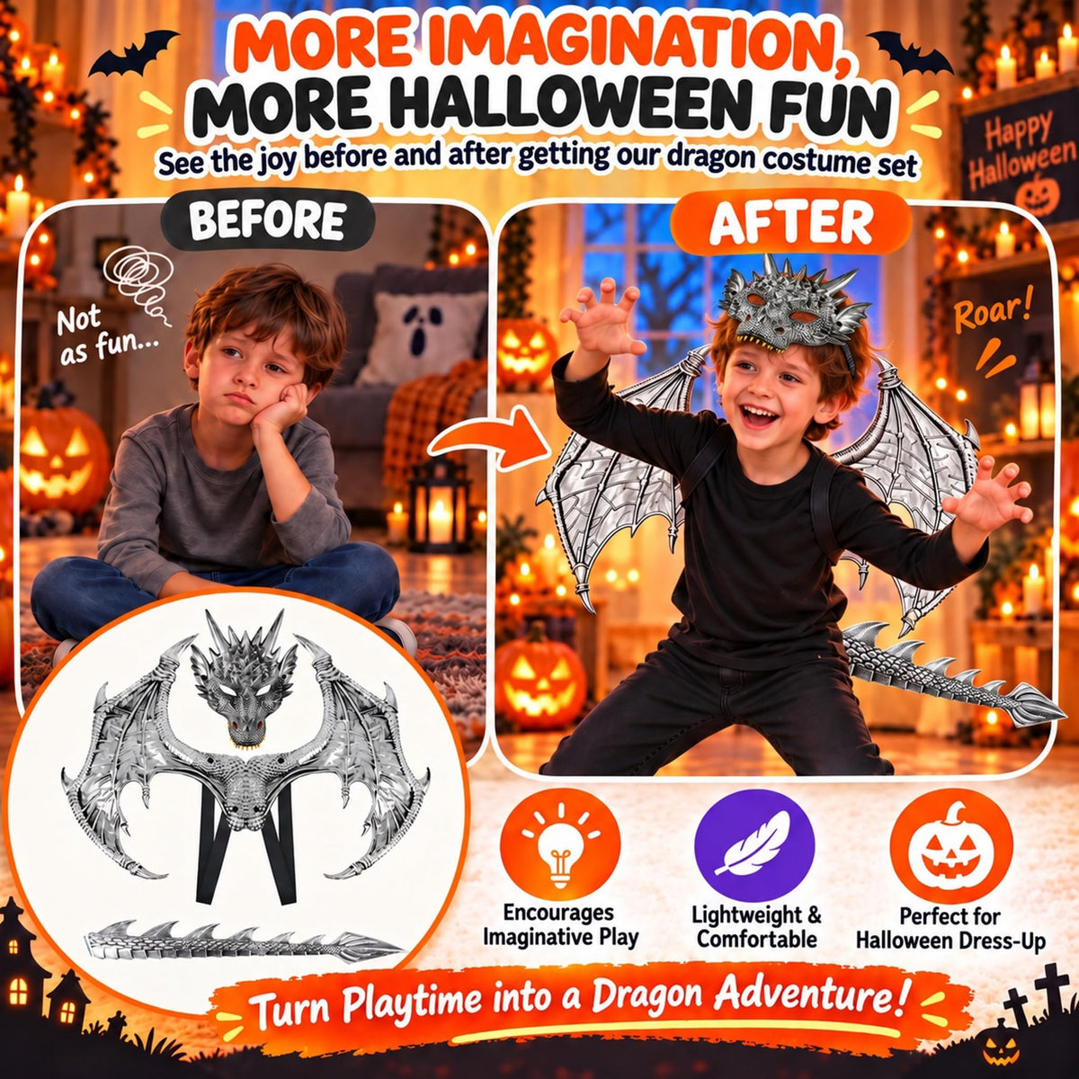 Dragon Costume for Kids Boys Girls